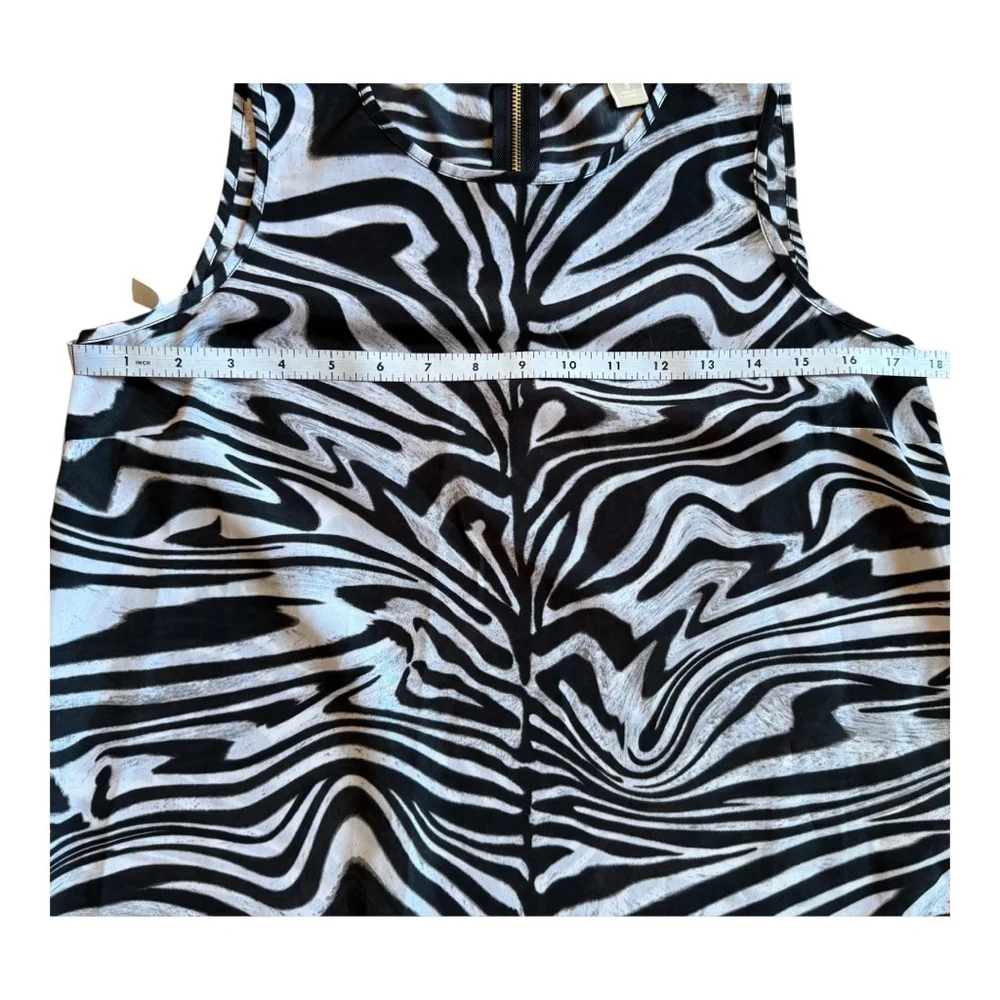 Michael Kors Zebra Print Sleeveless High-Low Blouse Top Size S